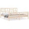 Cadru de pat cu tablie Super King Size, lemn masiv