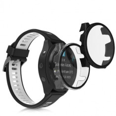 Set 2 huse kwmobile pentru Garmin Forerunner 265, Plastic, Negru/Transparent, 61149.01