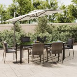 Gossi set mobilier de gradina cu perne, 7 piese, negru/gri, poliratan