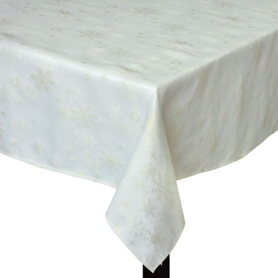 Față De Masă, Model Fulg Auriu, 120x120 cm, Culoare Ecru, Material Poliester foto