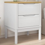 Gossi noptiera, alb, 45x39x57 cm, lemn masiv de pin
