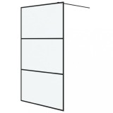 Perete cabina dus walk-in negru 115x195 cm sticla ESG mata