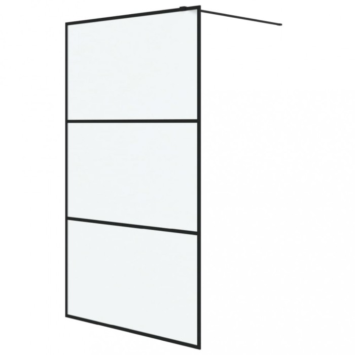 Perete cabina dus walk-in negru 115x195 cm sticla ESG mata