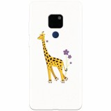 Husa silicon pentru Huawei Mate 20, Rollerskating Girafe Illustration