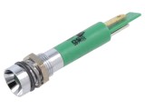 Lampă de control: LED concav verde 230VAC &Oslash;8mm