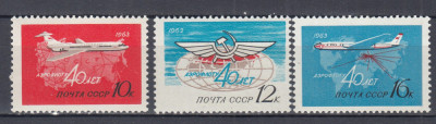 URSS RUSIA 1963 AVIATIE SERIE MNH foto