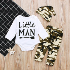 Compleu pentru baietei cu pantalonasi army - Little Man (Marime Disponibila: