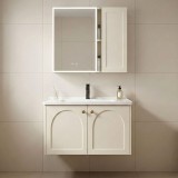 Set mobilier de baie cu lavoar Denver 60cm Creme