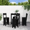 Gossi set mobilier bar de gradina, 5 piese, negru, lemn masiv de pin