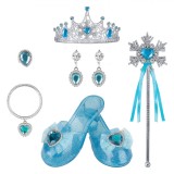 Set acccesorii printesa cu bagheta coroana, papuci cu toc, cercei, bratara si inel cu piatra albastra, pentru fete, ConceptSeller, Advanced Thermal Solutions