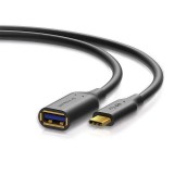Cablu USB 3.0 OTG type C tata - A mama 10cm negru SENTIVUS SE-U309-010