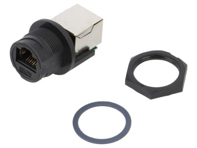 Conector adaptor Ethernet Cat 5e IP67 foto