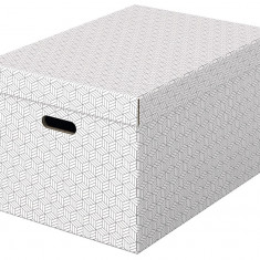 Cutie Depozitare Esselte Home Recycled, Carton, 51x35x30 Cm, Cu Capac, 3 Buc/set, Alb