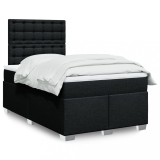VidaXL Pat box spring cu saltea, negru, 120x200 cm, textil 3290471