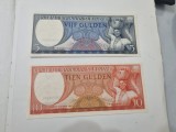 Bancnote Suriname 5G + 10G 1963, P120b si P121b, Numismatica, Bancnote Straine, America