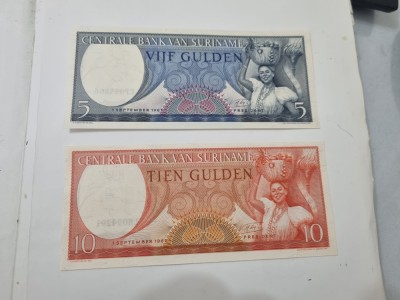 bancnote suriname 5g+10g 1963 foto
