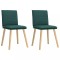 Gossi scaune de bucatarie, 2 buc., verde inchis, material textil