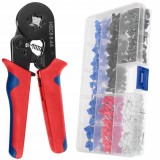 Cumpara ieftin Set cleste de sertizare hexagonala cu 500 terminale tubulare pentru conductori electrici, 0.14, 10 mm &sup2;, lungime 16 cm