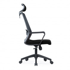 Scaun de birou ergonomic directorial ErgoPrestige material negru, manere,tetiera reglabila- nou