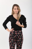 Body cu imprimeu floral Bershka, Negru, XS