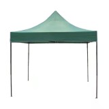 Cort pavilion, cu cadru metalic, pliabil, dimensiuni 3x3 m, acoperis din panza impermeabila, pentru curte, gradina, evenimente, verde/negru
