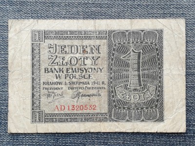1 Zloty 1941 Polonia / Zlot / seria 1320532 foto
