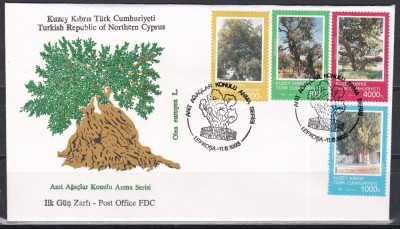 Ciprul Turc 1993 - Copaci Bătr&amp;acirc;ni, FDC foto