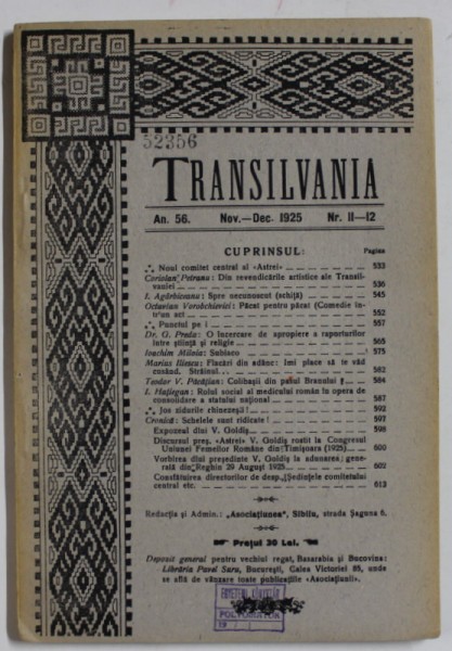 TRANSILVANIA , NR. 11 -12 , 1925