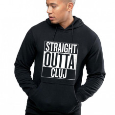 Hanorac Barbati Negru - Straight Outta Cluj - M