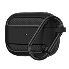 Husa AirPods Pro 1 Techsuit Carbon Silicone, negru foto