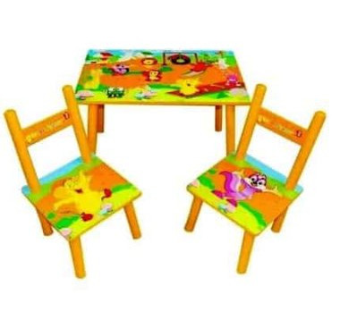 Masa cu 2 scaune pt copii 1-6 ani,Portocaliu foto