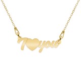 I Love You - Colier personalizat argint 925 placat cu aur galben 24K