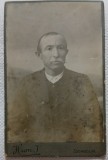 Fotografie tip CDV, Portret de barbat cu mustata, inceput de secol XX