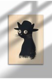 Imprimeu pe p&acirc;nză cu pisică neagră &ndash; Operă digitală pe h&acirc;rtie ne&icirc;nrămată - Pisica neagră 44 | A4 (21 x 29.7 cm)