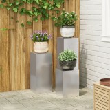 vidaXL Suporturi plante pilon, exterior, 3 buc., oțel inoxidabil