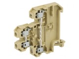 Term. &Icirc;mbinare Șine 4mm2, 2 Piste, 4 Borne, Bej, 6mm TS35