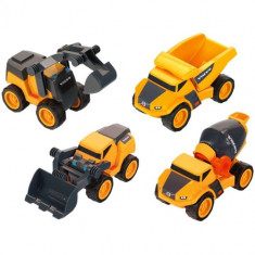 Set Utilaje de Constructie Volvo format din Excavator, Betoniera, Incarcator si Transportor, Scara 1:24 foto