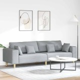Sofa din material textil cu pernă Gri deschis 208 cm țesătură, vidaXL