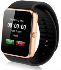 Ceas smartwatch cu telefon, gold - nou foto