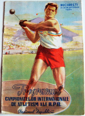 Program Campionatele Internationale de Atletism ale RPR 1954 foto