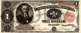 1 dolar 1891 Reproducere Bancnota USD , Dimensiune reala 1:1