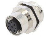 Soclu M12 PIN 8 mamă DeviceNet CANopen THT IPX7 125V