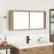 vidaXL Cameră de Oglindă LED cu raft stejar artizanal 100 x 12 x 45 cm 875043