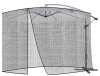 Plasa anti-insecte pentru umbrela, diametru 3,5 m, inaltime 260 cm, snur prindere, fermoar, negru