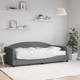 vidaXL Pat de zi cu saltea, gri &icirc;nchis, 90x190 cm, textil