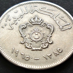 Moneda exotica 20 MILLIEMES - LIBIA, anul 1965 *cod 1923 = IDRIS 1