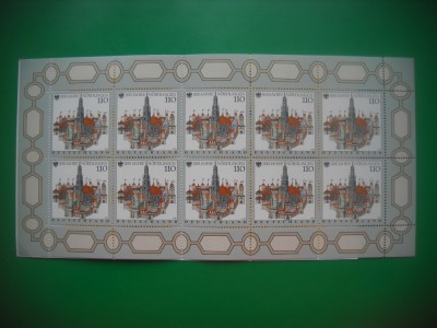 HOPCT CARNET BLOC 10 TIMBRE GERMANIA 1100 ANI NORDLINGEN 1998 --MNH 119 foto