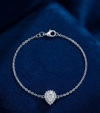 Cumpara ieftin Bratara din Argint 925 , zTeardrop Halo, - Lant Fin cu Element Central Lacrima E i Zirconiu