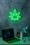 Decoratiune luminoasa LED, 420 Cannabis, Benzi flexibile de neon, DC 12 V, Verde, Neon Graph
