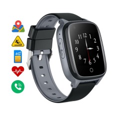 Smartwatch pentru Seniori/Adulți cu Cartelă SIM, Apeluri Video, GPS, Wi-Fi, Buton SOS, Cameră, Monitorizare Discretă, GITECH&reg; D32e, Negru